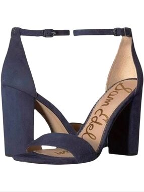 Sam Edelman Yaro Navy Blue Block Heel Sandals Size 6